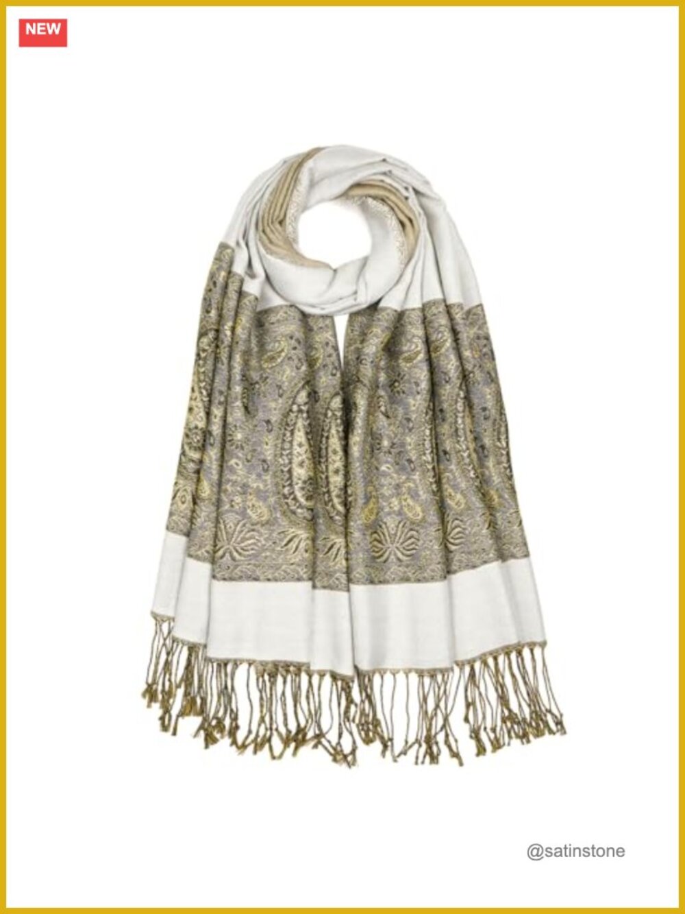 Paisley Pashmina Shawl Wrap Reversible Jacquard Scarf